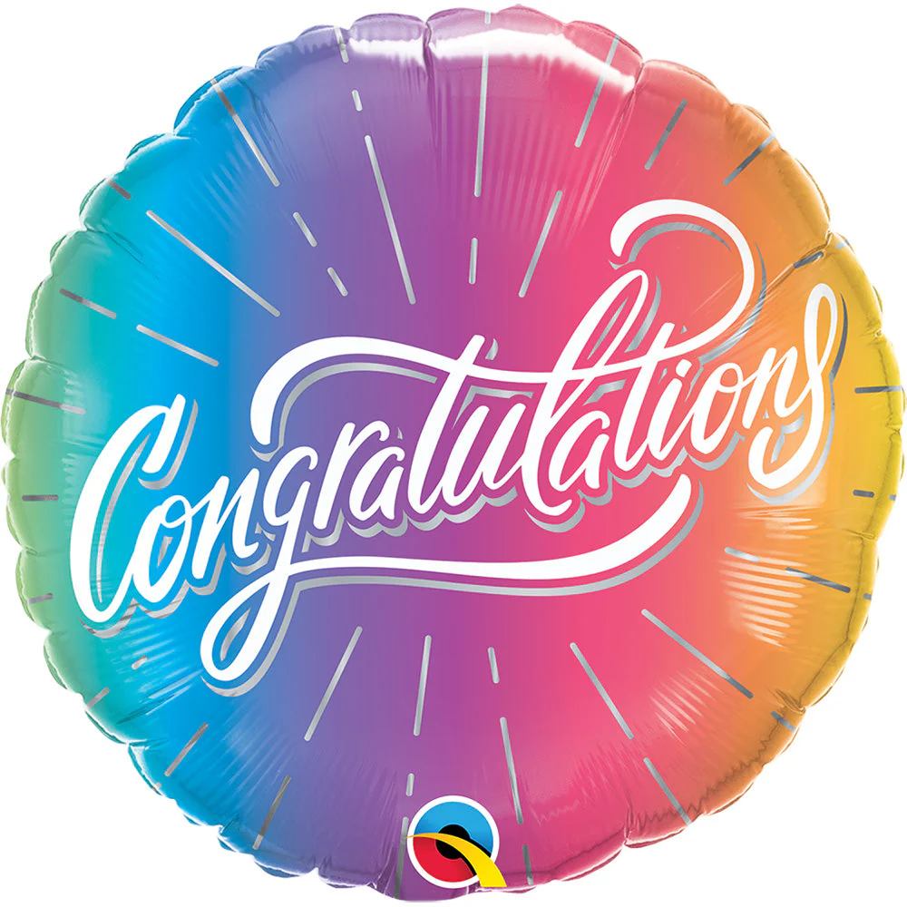 BALAO 18" REDONDO PC1 CONGRATULATIONS-OMBRE VIBRANTE