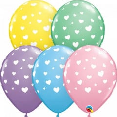 BALAO 11" R SORT PASTEL PC50 CORACOES ALEATORIOS A-R
